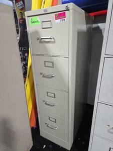 lot 21896 image: 4-Drawer Vertical Steel Filing Cabinet