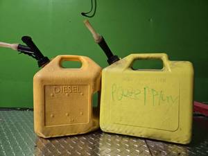 lot 14891 image: (2) 5 Gallon Gas Cans