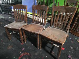 lot 14899 image: (3) Wooden Chairs&nbspWooden Chairs