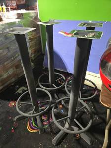 lot 14902 image: (4) Wooden Chairs&nbspBar Table Stands