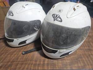 lot 14907 image: (2)&nbspVega Altura XL White Full-Face Motorcycle Helmets w Face Shields