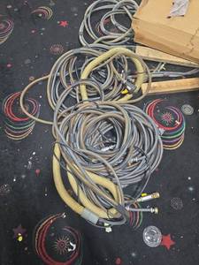 lot 18748 image: Lot of Assorted Hoses w Ball Valves, Brass Garden Fittings & Corrugated Hose