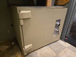 lot 12962 image: Large drop safe with combination 36w x 27d x 30t (58 with drop slot)