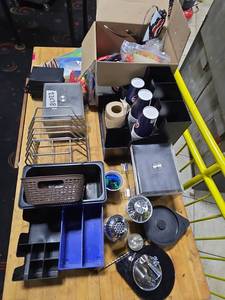 lot 22038 image: Bar Supply Lot Cocktail Shakers, Jiggers, Organizers, Straw Dispenser & More