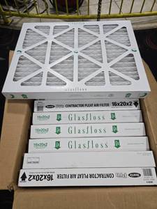 lot 22042 image: Lot of Glasfloss & BestAir Pro 16x20x2 Pleated Air Filters MERV 8