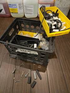 lot 22070 image: Assorted Lot of Black Rubber Tubing, White Insulating Caps & Bolts