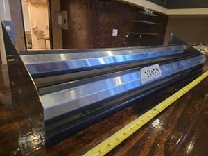 lot 22079 image: Two-Channel Metal Shelf Rail Unit w Mounting End Plates Approx 42in Long