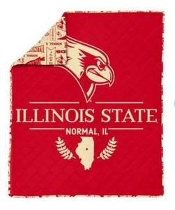 lot 12094 image: NCAA Illinois State Redbirds 60 x 80 Quilted Throw Blanket