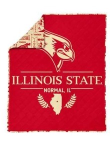 lot 12095 image: NCAA Illinois State Redbirds 60 x 80 Quilted Throw Blanket