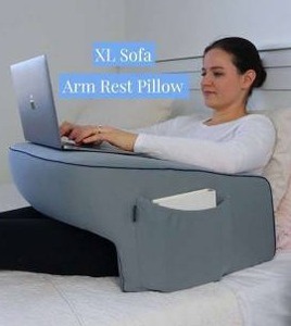 XL Sofa Arm Rest Pillow With Zippered Cover