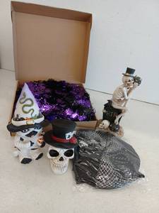 lot 12166 image: Halloween Decorations Bundle, Skeleton,  Pop Up Tree And More