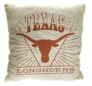 lot 12179 image: NCAA Texas Longhorns 26 x 26 Woven Tapestry Pillow, 2 Pack