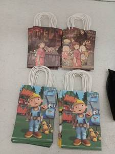 lot 11707 image: Assorted Printed Paper Party Favor Bags with Handles