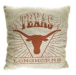 lot 12222 image: NCAA Texas Longhorns 26 x 26 Woven Tapestry Pillow, 2 Pack