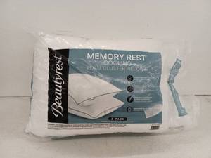 lot 12262 image: Beautyrest Memory Rest Cooling Foam Cluster Pillows 2-Pack StandardQueen
