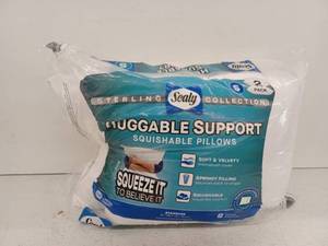 lot 12270 image: Sealy Sterling Collection Huggable Support Squishable Pillows 2-Pack Standard 18x26in