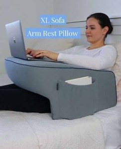 XL Sofa Arm Rest Pillow With Zippered Cover