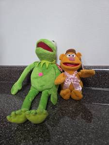 lot 3 image: Ty Beanie Babies Kermit Fozzie Bear Muppets Plush Toys 2-Pack