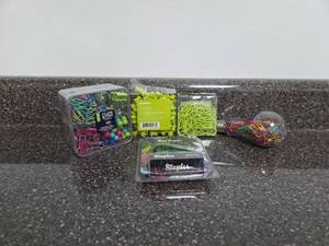 lot 15 image: Office Supply Lot Clips Pins Staples Rubber Bands Push Pins