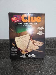 lot 22 image: Clue Mystery Puzzle To Kill A Dying Man 500 Piece by Parker Brothers