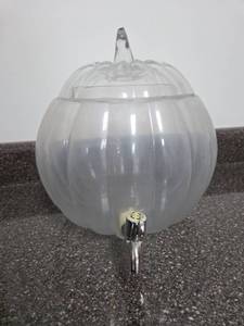 lot 29 image: Pumpkin-Shaped Beverage Dispenser with Spigot 12 inches