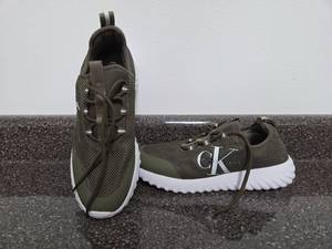 lot 87 image: Calvin Klein Jeans CK Logo Athletic Shoes Olive Green White Pair Looks to be Size 10