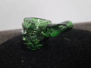 lot 128 image: Green Glass Pipe with YODA Head Design