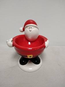 lot 8 image: Santa Claus Ceramic Candy Dish Bowl