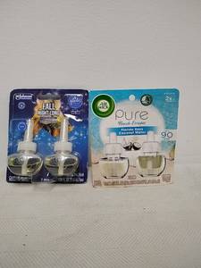lot 23 image: SC Johnson Glade Plugins Scented Oil Fall Night Long 2-Pack and Air Wick Pure Beach Escapes Florida Keys Coconut Water 2-Refill Lot
