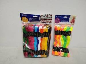 lot 55 image: Coats & Clark Embroidery Floss Lot 106 and 24 Skeins Assorted Colors
