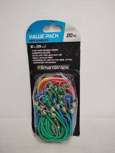 lot 79 image: SmartStraps Mini Bungees 10 in 4 MM Wide 20 pc Value Pack #4022
