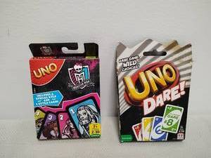 lot 93 image: Mattel UNO Card Game Lot 2 Packs Monster High Dare