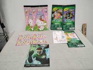 lot 95 image: Kids Coloring Pads Stickers Lot Crayola Disney Hello Kitty 6 Items