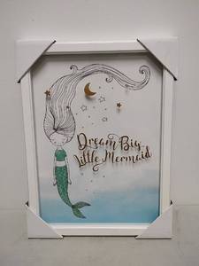 lot 101 image: Framed Wall Art Print Dream Big Little Mermaid 16x12