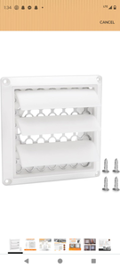 lot 135 image: 4 inch Outdoor Dryer Vent Cover with Aluminum Alloy Grill 5.9x5.9 inch