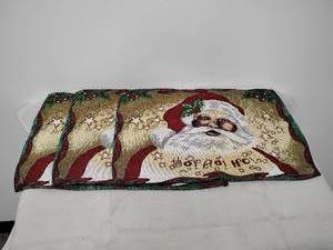 lot 140 image: Woven Tapestry Santa Claus Christmas Holiday Decorative placemats 17 x 11 inches lot of 3