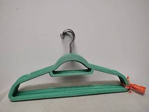 lot 143 image: Green felt Hangers with Metal Hooks, Set of 10