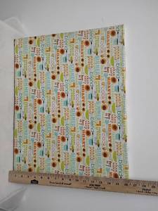 lot 175 image: Cooking-Themed Fabric with Kitchen Text and Sunflower Print