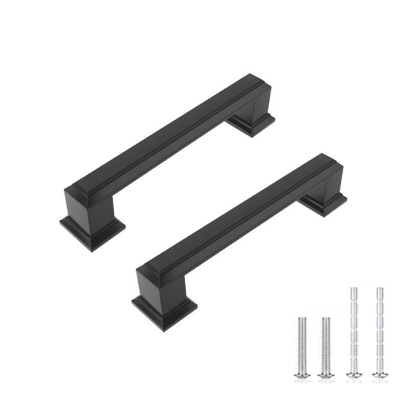 lot 1113 image: Voraus Cabinet Pulls 10 Pack Matte Black Drawer Handle 3-34 Inch(96mm) Hole Centers Cabinet Drawer pulls Square Kitchen Handles for Cabinets Cupboard Handles - Retail $28