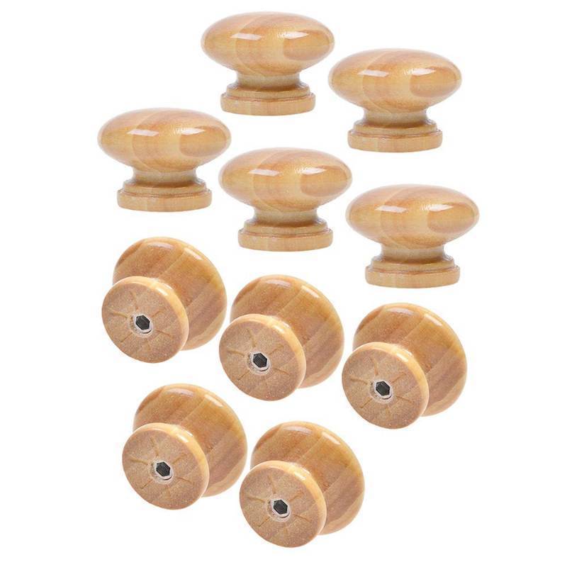 lot 1082 image: YTYKINOY 10 PCS Round Mushroom Shape Wooden Cabinet Knobs Drawer Pulls with Screw Retail $19.58
