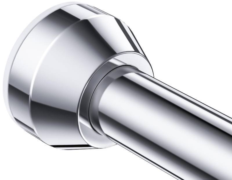 lot 1081 image: TEECK Shower Curtain Rod, 27-76 inch Adjustable Tension Spring, Shower Curtain Rod Tension, Premium Stainless Steel, Anti-Slip, No Drilling, No Rust, for Bathroom, Silver - Retail $16