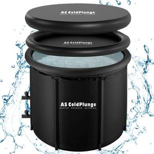 AS ColdPlunge XL Ice Bath Tub for Cold Plunge, Portable Ice Pod with Lid & Cover, 100Gal Inflatable Ice Plunge Tub with 2 Drain Valves for Chiller Connection, Cold Therapy Recovery, Indoor Outdoor Use - Retail: $50