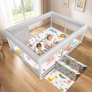 lot 73 image: Hiaksedt Baby Playpen with Mat 65 x 50 , PlayPen for Babies and Toddlers - Retail $70