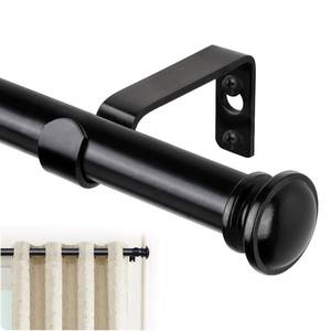 lot 1023 image: TONIAL Curtain Rods for Windows, 32 to 58 Inch, Black, Single Drapery Rod - Retail $12