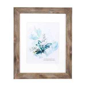 lot 1026 image: KAIWIN 100% Solid Wood Brown 11x14 Picture Frame 1 Pack Display Picture 8x10 with Mat, Rustic Wooden Photo Frames for Wall Mounting - Retail $15