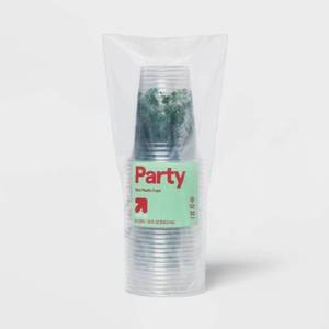 lot 1029 image: Holiday Disposable Drinkware Clear Cups - Botanical - 18oz30ct - up&up - Retail $18