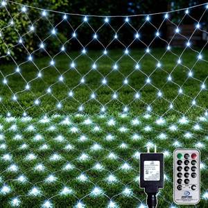 lot 1051 image: Soagrc Net Lights Outdoor 9.8x6.6ft, 200 LED Christmas Outdoor Mesh Light - Retail $22