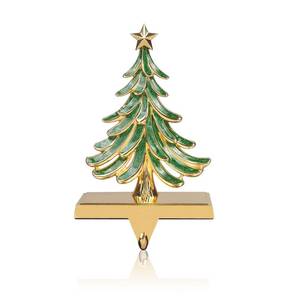 lot 1054 image: JUSTOTRY Christmas Stocking Holders for Mantle Glitter Green Xmas Tree Gold Stocking Holder for Fireplace Home Decor Holiday Gifts Christmas Decorations Supplies Non-Skid Durable and Sturdy - Retail $19
