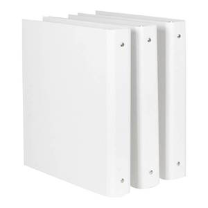 lot 1079 image: Bigso Box of Sweden Ringo Fiberboard 3-Ring Binder Organizer to Store Projects or Papers - Sturdy and Durable 1 Inch Binder for Everyday Use at School or Work - 11in x 11.8 in x 2.5 in - 3 Pack - White - Retail $28