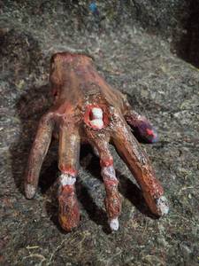 lot 32 image: 3d Printed Severed Hand Prop Painted Detailed approx 8 in